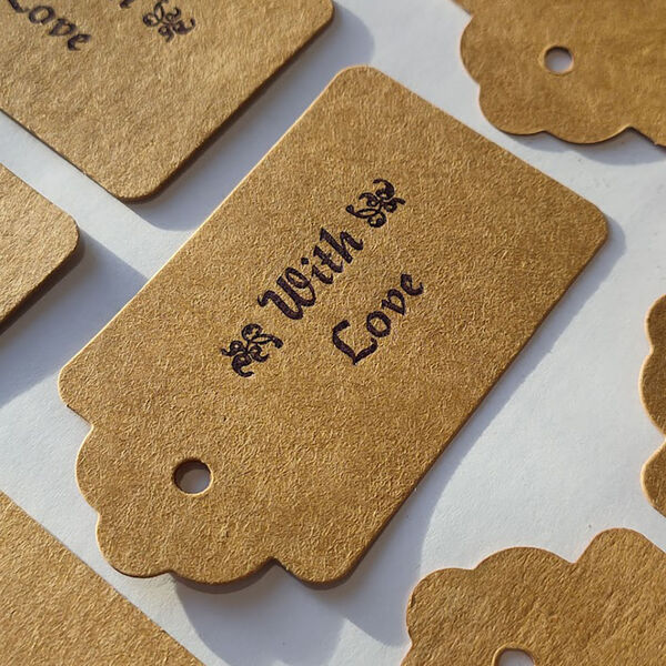 Gift tags printed with text - 'With Love'