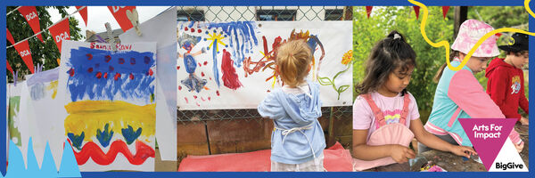 Children take part in outdoor art activities during the summer.