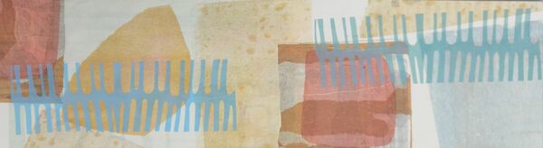 Abstract monoprint and screenprint by Jean Duncan