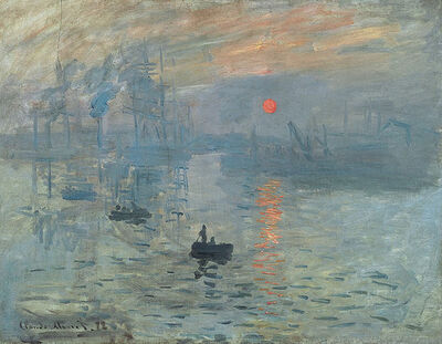 Claude Monet, Impression Sunrise, 1872, oil on canvas, 48 x 63 cm (Musée Marmottan Monet, Paris). 